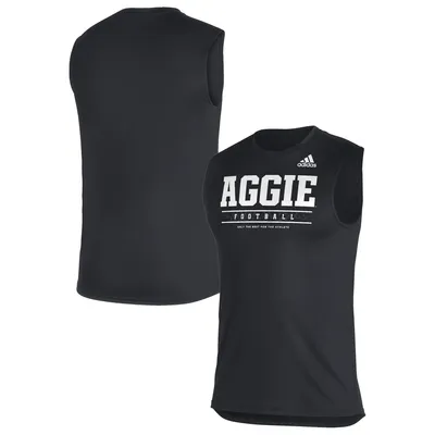 Texas A&M Aggies adidas Sideline Football Locker Creator AEROREADY Sleeveless T-Shirt - Black