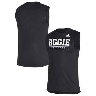 Men's adidas Black Texas A&M Aggies Sideline Football Locker Creator AEROREADY Sleeveless T-Shirt