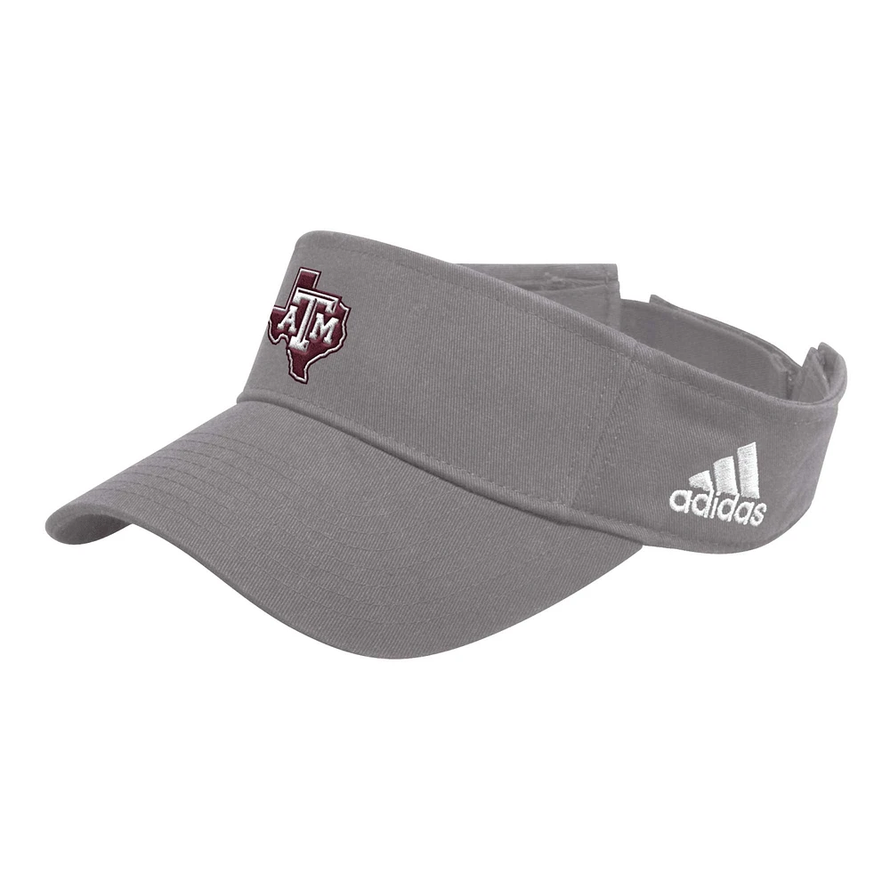 Visière réglable pour hommes adidas Charcoal Texas A&M Aggies Locker Room Team