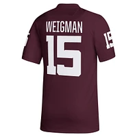 Maillot de footballeur adidas Conner Weigman pour homme, couleur bordeaux, Texas A&M Aggies NIL