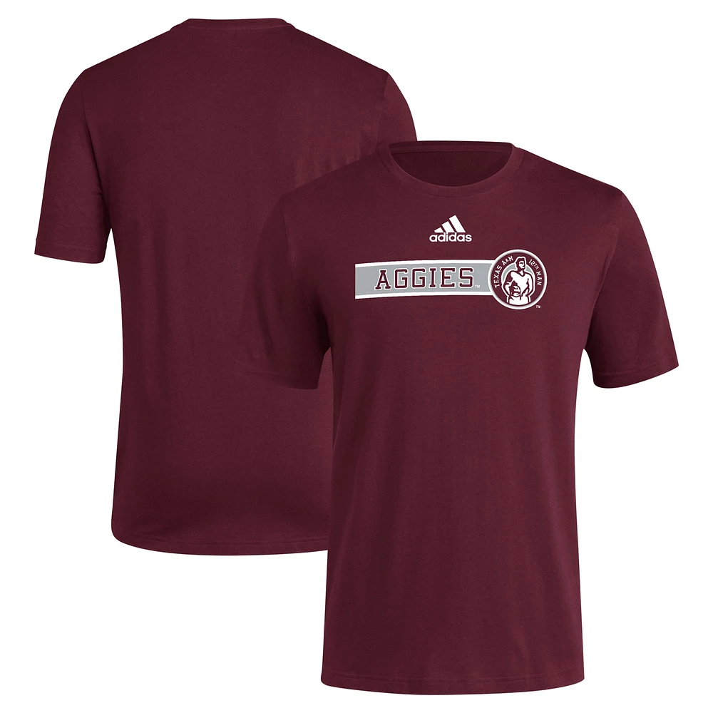 T-shirt adidas pour homme Texas A&M Aggies 12th Man Fresh Bordeaux