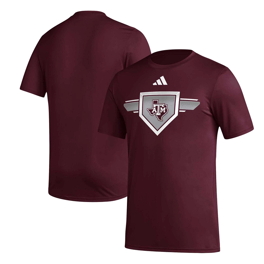 Men's adidas Maroon Texas A&M Aggies 2023/24 AEROREADY Homeland Plate Pregame T-Shirt