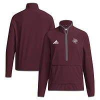 Men's adidas Maroon Texas A&M Aggies 2024 Coaches Sideline Half-Zip Jacket