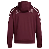 Sweat à capuche zippé adidas Maroon Texas A&M Aggies 2024 Sideline Travel pour homme