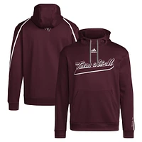 Men's adidas Maroon Texas A&M Aggies 2024 Sideline Travel Pullover Hoodie