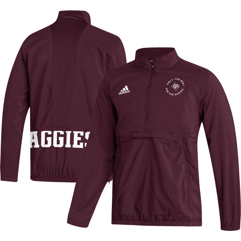 Men's adidas Maroon Texas A&M Aggies AEROREADY Half-Zip Jacket