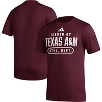 T-shirt d'avant-match adidas Texas A&M Aggies AEROREADY pour homme