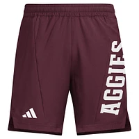 Short adidas Maroon Texas A&M Aggies conçu pour l'entraînement AEROREADY homme