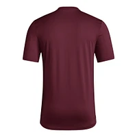T-shirt adidas marron Texas A&M Aggies Locker On-Court The Fade Pregame AEROREADY pour homme