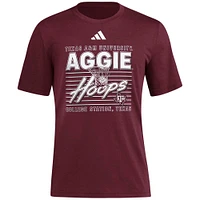 T-shirt adidas marron Texas A&M Aggies Locker Swish Tri-Blend pour homme