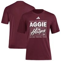 T-shirt adidas marron Texas A&M Aggies Locker Swish Tri-Blend pour homme