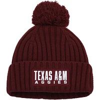 Men's adidas Maroon Texas A&M Aggies Modern Ribbed Cuffed Knit Hat with Pom