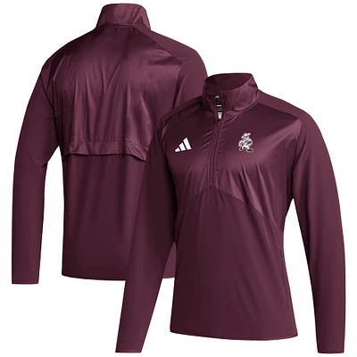 Pull zippé tissé adidas marron Texas A&M Aggies Ol' Sarge Sideline pour homme