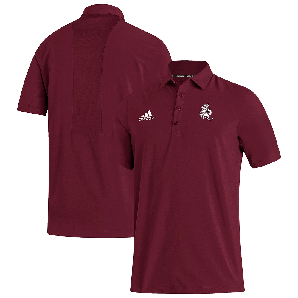 Men's adidas  Maroon Texas A&M Aggies Ol' Sarge Stadium Coaches AEROREADY Polo