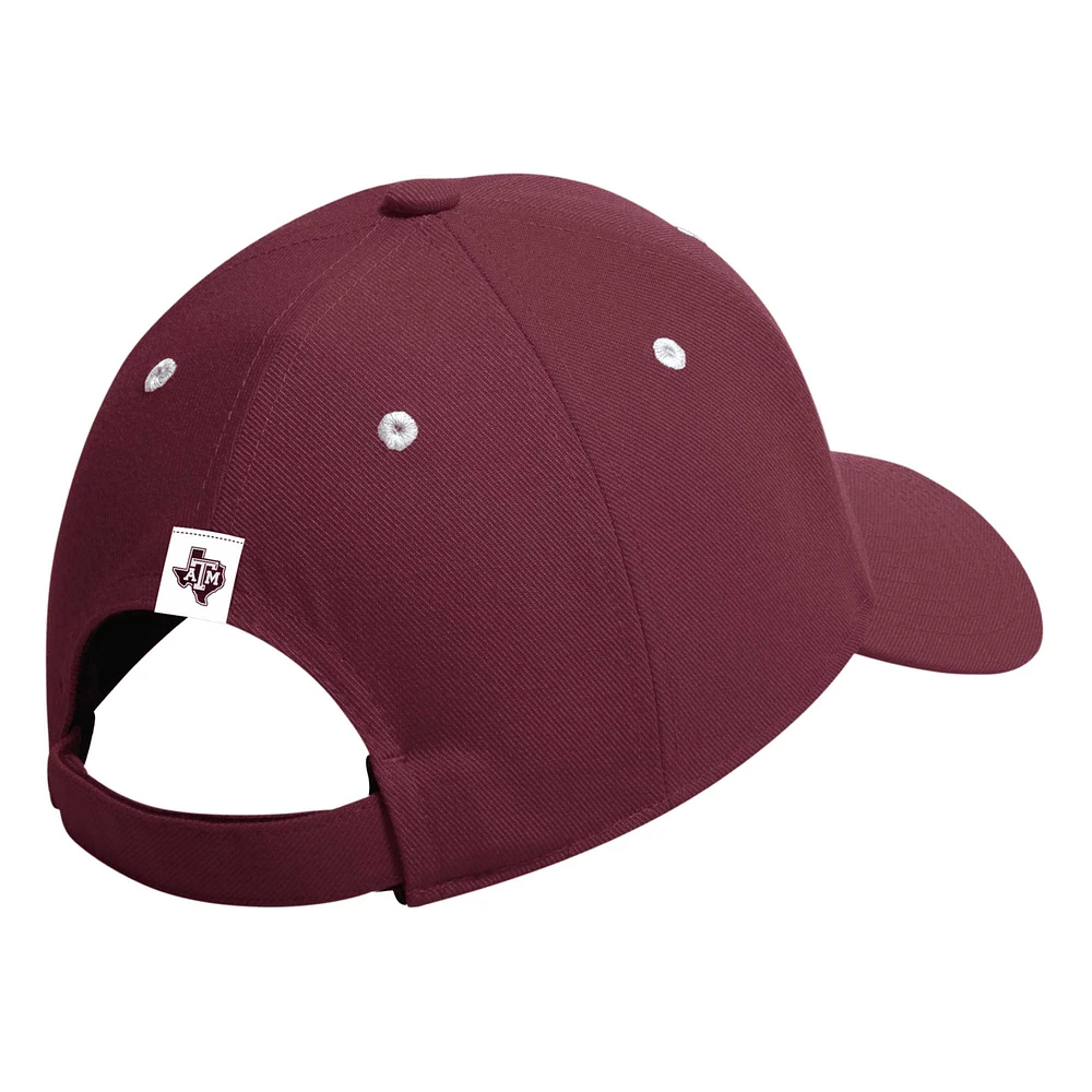 Casquette réglable à moitié de police saisonnière adidas Maroon Texas A&M Aggies pour hommes