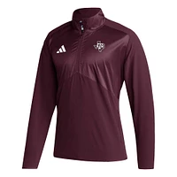 Veste pour homme adidas Maroon Texas A&M Aggies Sideline AEROREADY Raglan Sleeve Quarter-Zip