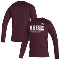 Men's adidas Maroon Texas A&M Aggies Sideline Creator Practice AEROREADY Long Sleeve T-Shirt