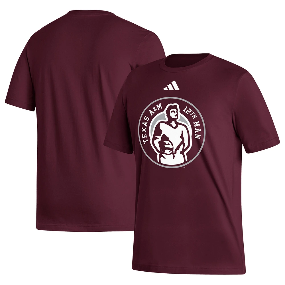 T-shirt adidas Maroon Texas A&M Aggies Sideline Strategy Fresh pour hommes