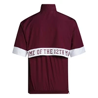 Veste à demi-fermeture éclair manches courtes adidas Texas A&M Aggies Strategy pour homme