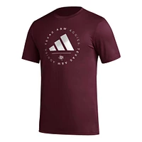 T-shirt d'avant-match adidas Texas A&M Aggies Stripe Up AEROREADY pour homme