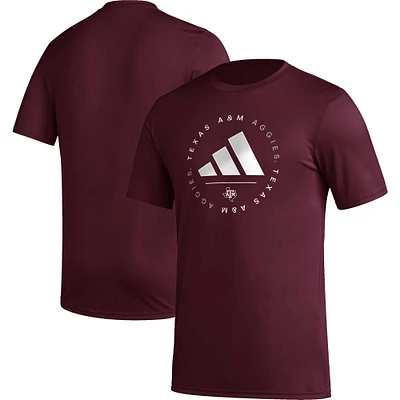 T-shirt d'avant-match adidas Texas A&M Aggies Stripe Up AEROREADY pour homme