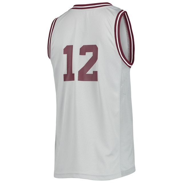 Maillot rétro inversé Texas A&M Aggies #12 adidas pour hommes, gris