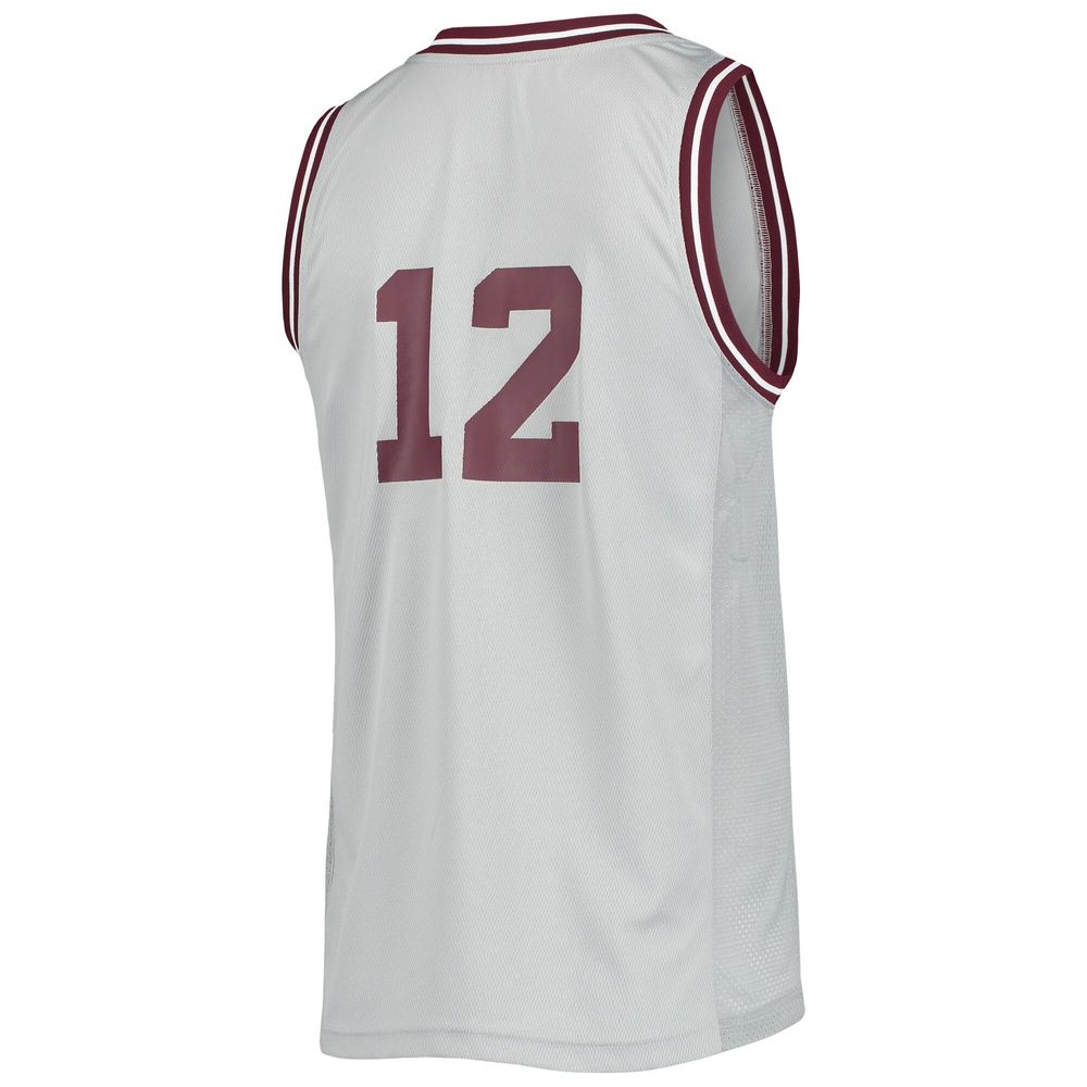 Men's adidas #12 Gray Texas A&M Aggies Reverse Retro Jersey