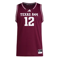 Maillot réplique Swingman adidas #12 marron Texas A&M Aggies pour homme