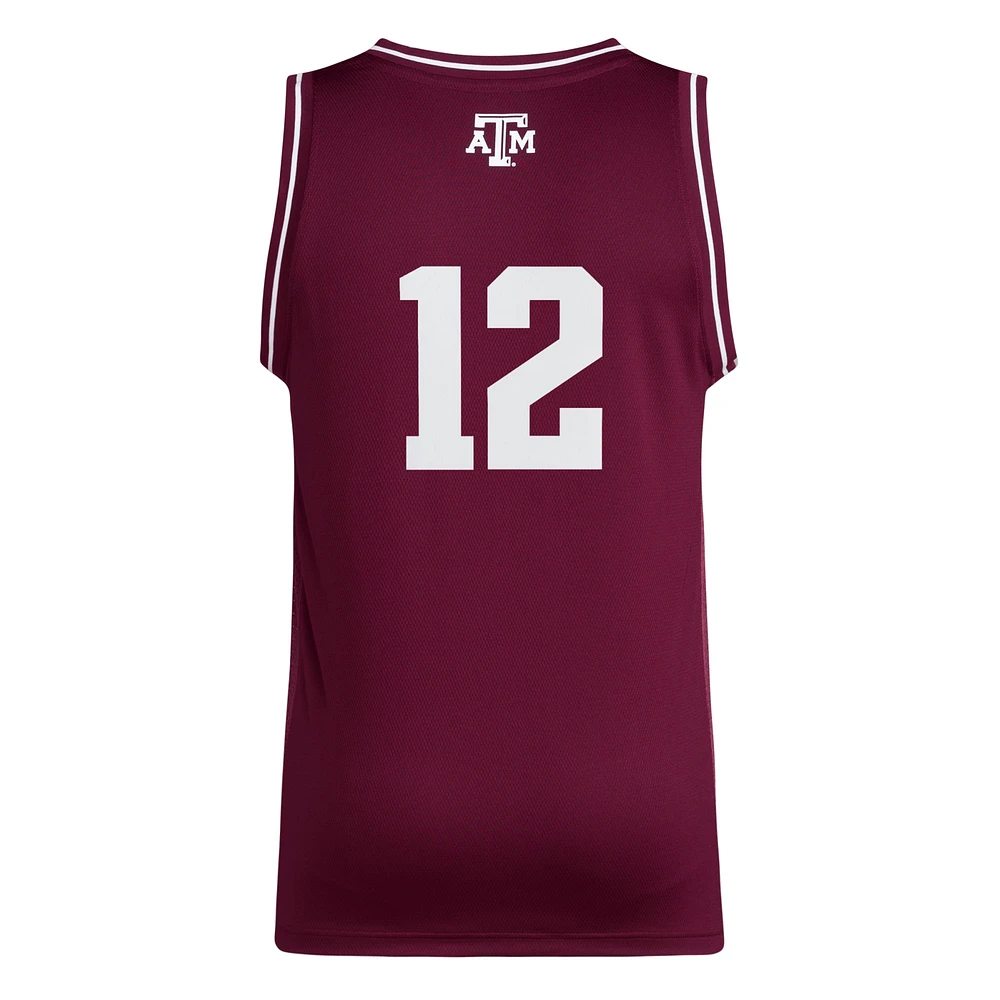 Maillot réplique Swingman adidas #12 marron Texas A&M Aggies pour homme