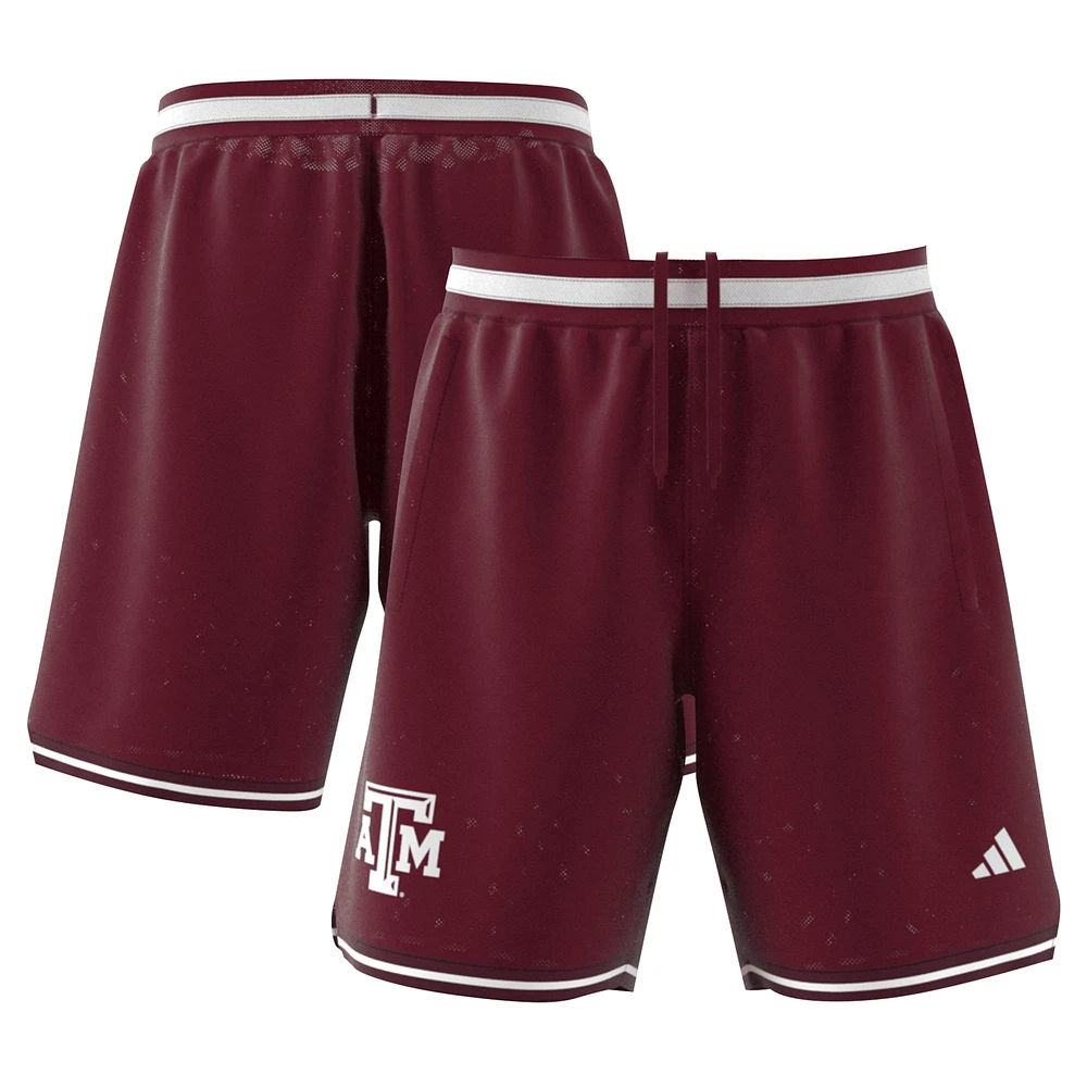 Short de basket-ball adidas Scarlet Texas A&M Aggies Swingman Replica pour homme