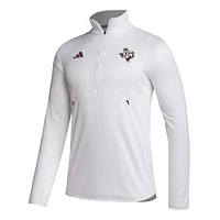 Haut à demi-zip AEROREADY Sideline pour homme adidas Texas A&M Aggies 2023 - Blanc