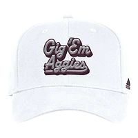 Casquette adidas Texas A&M Aggies Chant Flex pour hommes, blanche