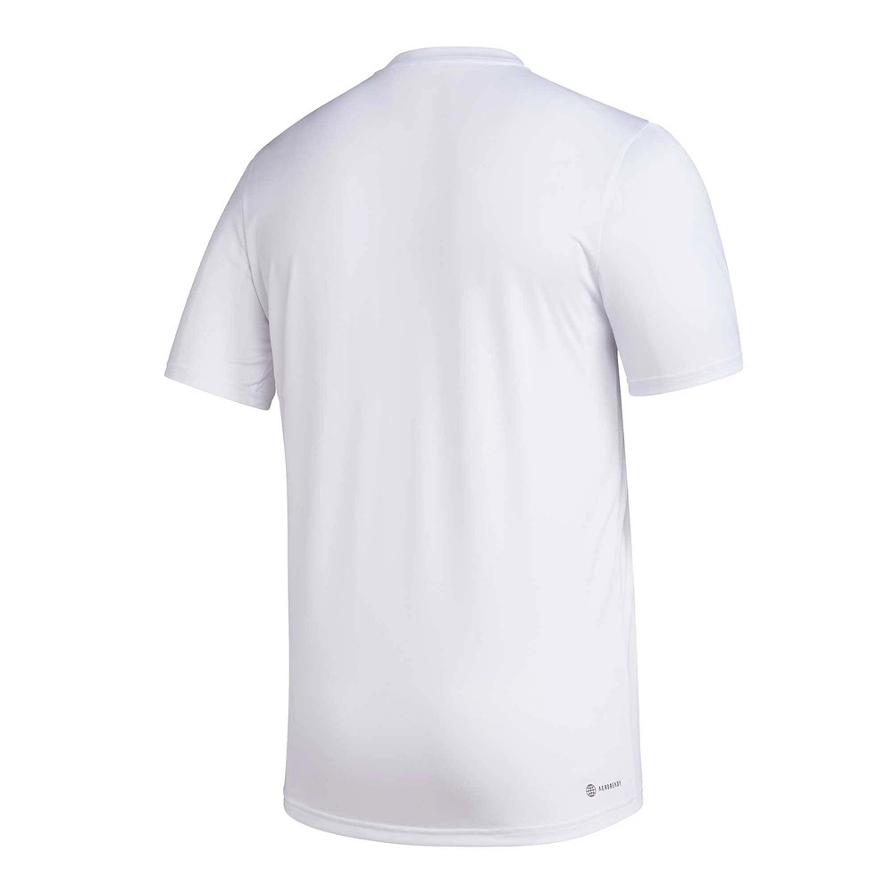 T-shirt d'avant-match adidas Texas A&M Aggies Football Practice AEROREADY pour homme blanc