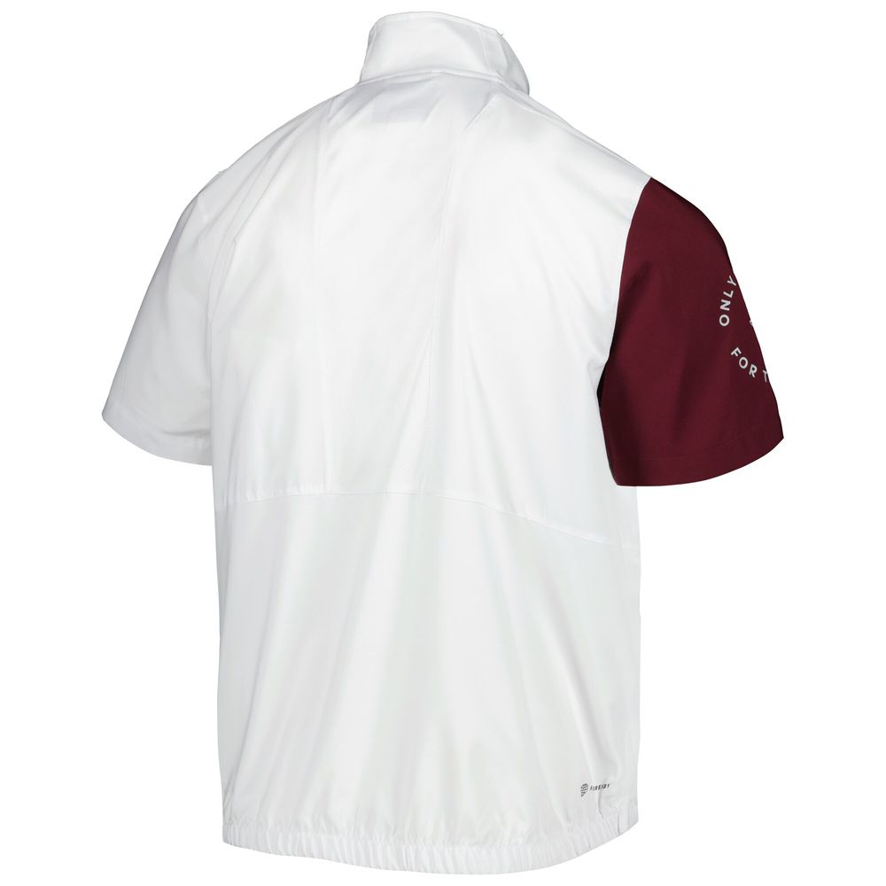 Men's adidas White Texas A&M Aggies M STM AEROREADY Half-Zip Jacket