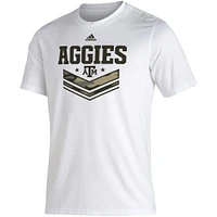 T-shirt Adidas Texas A&M Aggies Military Appreciation Creator pour homme, blanc