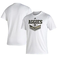 T-shirt Adidas Texas A&M Aggies Military Appreciation Creator pour homme, blanc