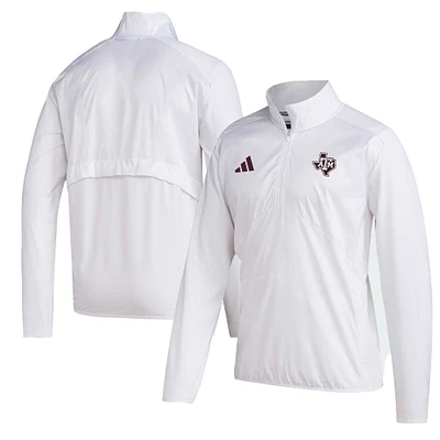 Veste adidas Texas A&M Aggies Sideline AEROREADY à manches raglan et fermeture éclair pour homme - Blanc