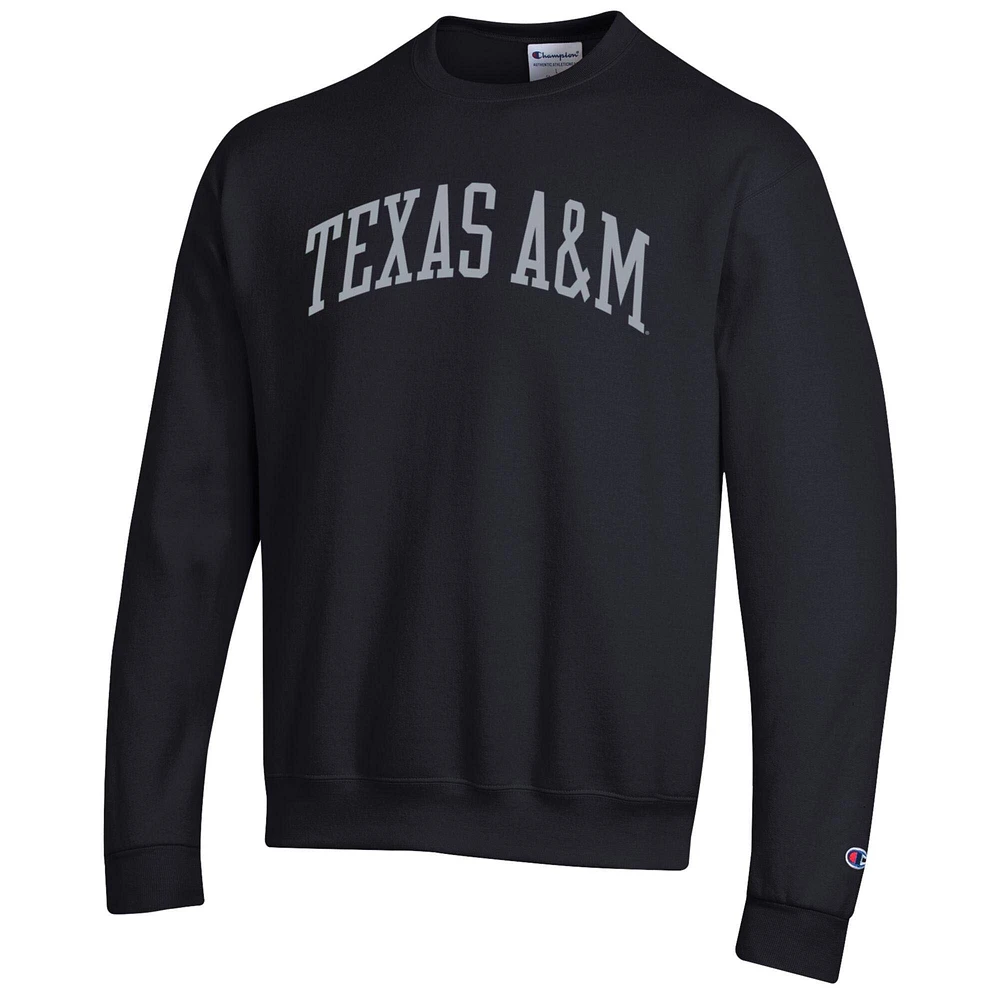 Men's Champion  Black Texas A&M Aggies Basic Arch Fleece Pullover Sweatshirt