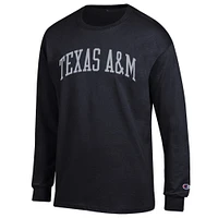 Men's Champion  Black Texas A&M Aggies Basic Arch Long Sleeve T-Shirt