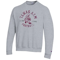 Men's Champion  Gray Texas A&M Aggies Ol' Sarge Football Fleece Crewneck Pullover Sweatshirt