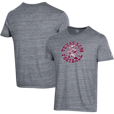 Men's Champion  Gray Texas A&M Aggies Ol' Sarge Football Tri-Blend T-Shirt