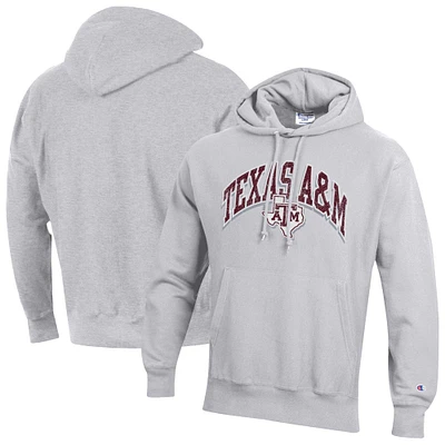 Sweat à capuche Champion Gray Texas A&M Aggies Late Night Reverse Weave pour homme