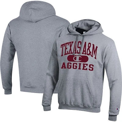 Men's Champion Heather Gray Texas A&M Aggies Arch Pill Pullover Hoodie