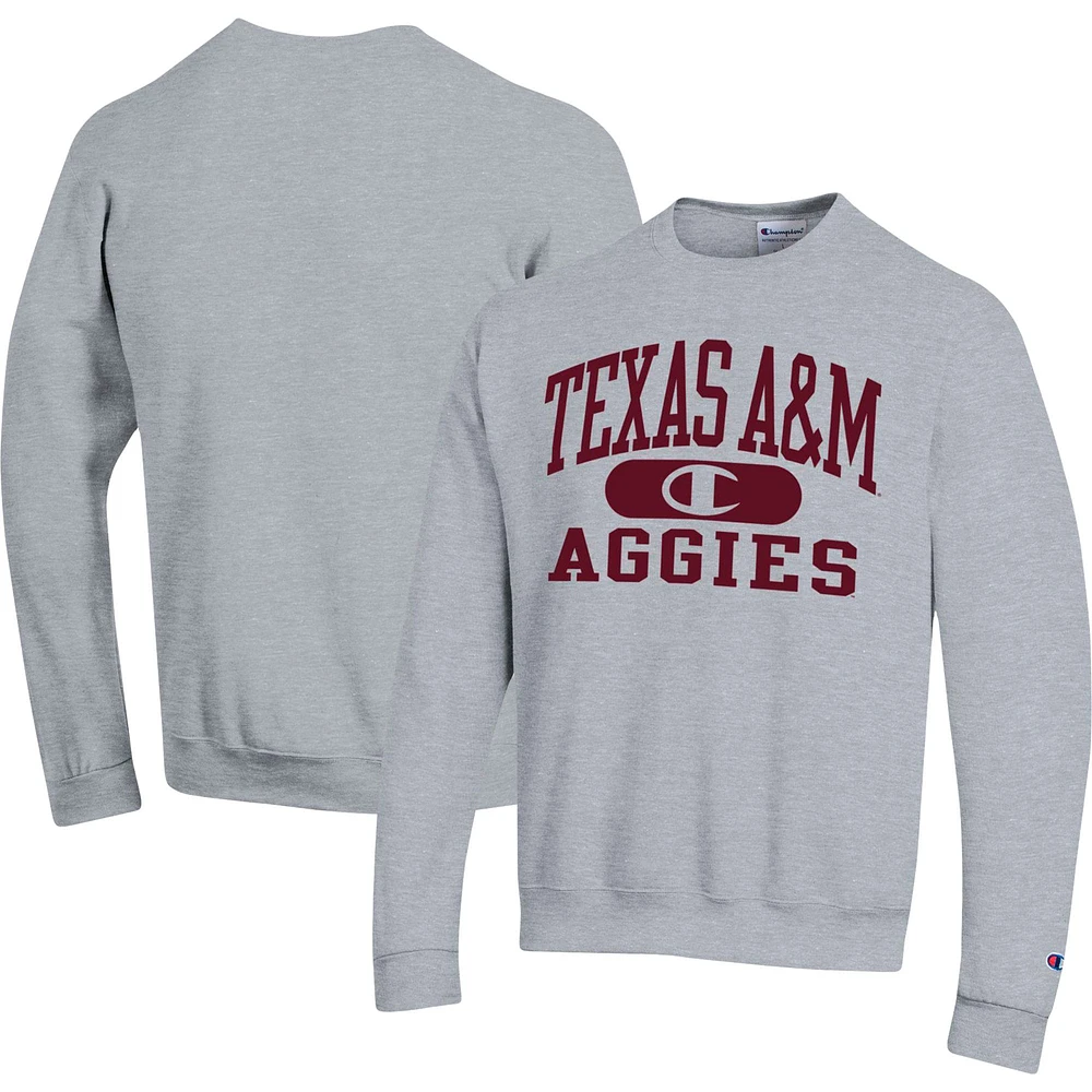 Men's Champion Heather Gray Texas A&M Aggies Arch Pill Sweatshirt