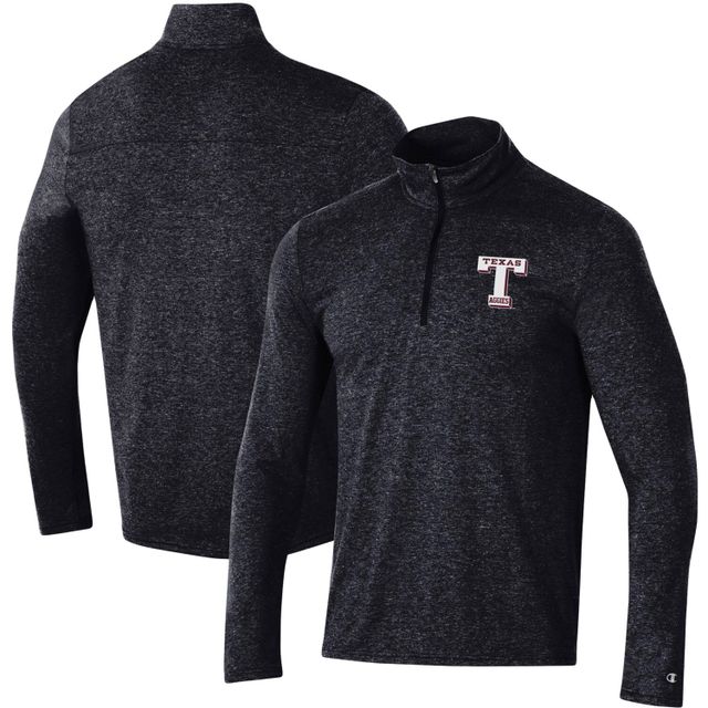 Veste pour homme Champion Heathered Black Texas A&M Aggies Field Day Quarter-Zip