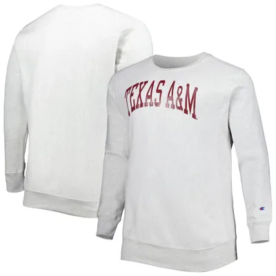 Texas A&M Aggies Champion Big & Tall Reverse Weave Fleece Crewneck Pullover Sweatshirt - Heathered Gray