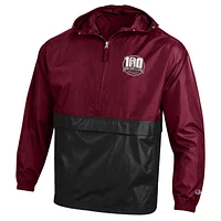 Men's Champion Maroon Texas A&M Aggies 12th Man Centennial Blocked Packable Half-Zip Pullover Jacket
