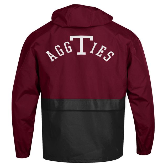 Champion pour hommes Maroon Texas A&M Aggies 12th Man Centennial Blocked Half-Zip Pullover Jacket