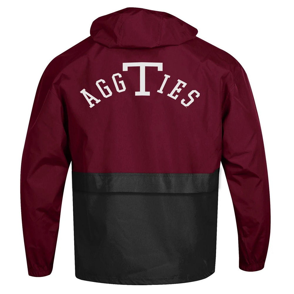 Men's Champion Maroon Texas A&M Aggies 12th Man Centennial Blocked Packable Half-Zip Pullover Jacket
