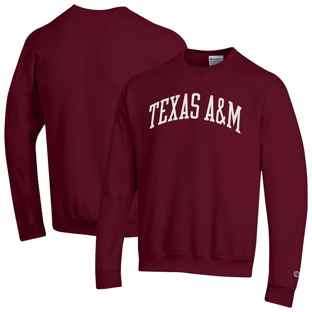 Men's Champion  Maroon Texas A&M Aggies Basic Arch Fleece Pullover Sweatshirt